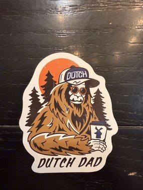 Dutch Bros Brown & Orange Bigfoot 'Dutch Dad' Sticker